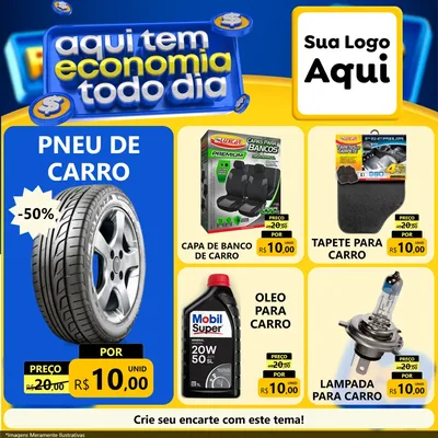 Modelo de Rede Social para Feed Facebook com o tema Aqui Tem Economia Todo Dia para Auto peças