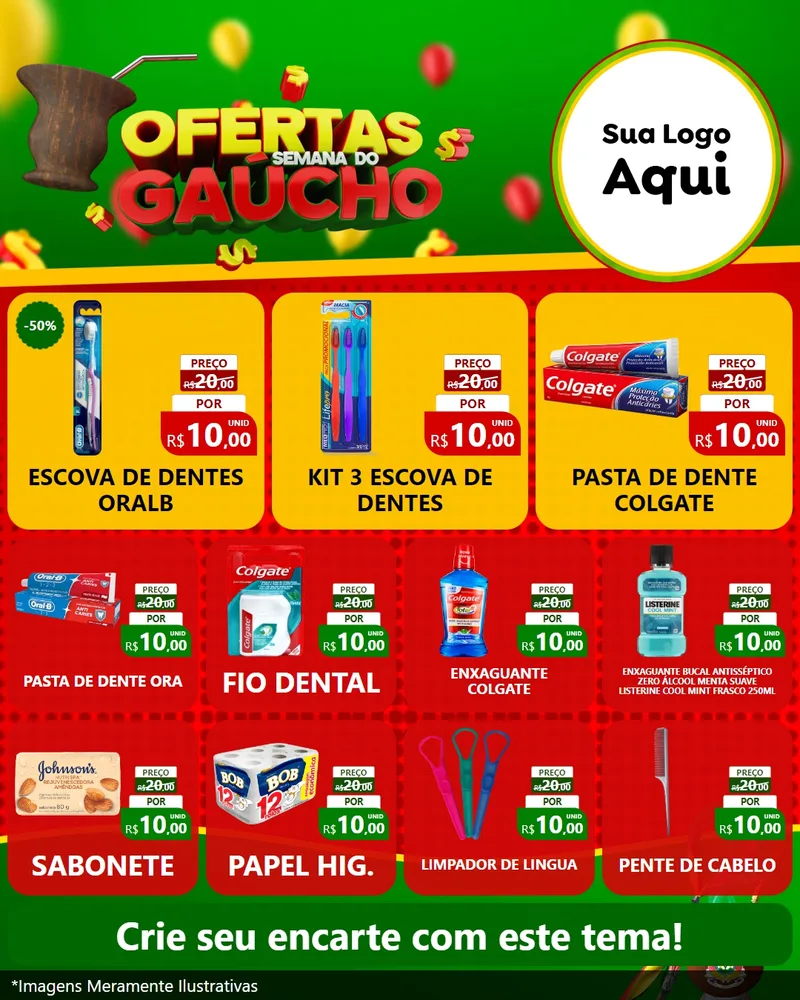 Modelo de Rede Social para Feed Instagram com o tema Ofertas Semana Do Gaúcho para Higiene Pessoal