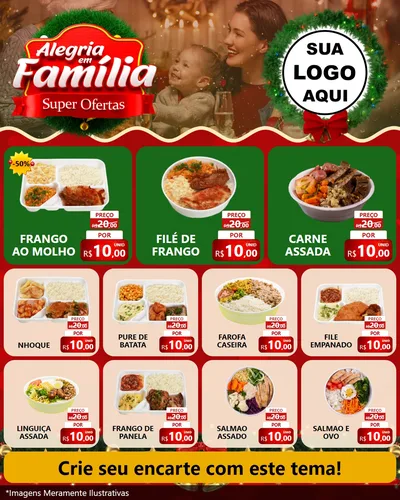 Modelo de Rede Social para Feed Instagram com o tema Alegria Em Família - Super Ofertas para Restaurante