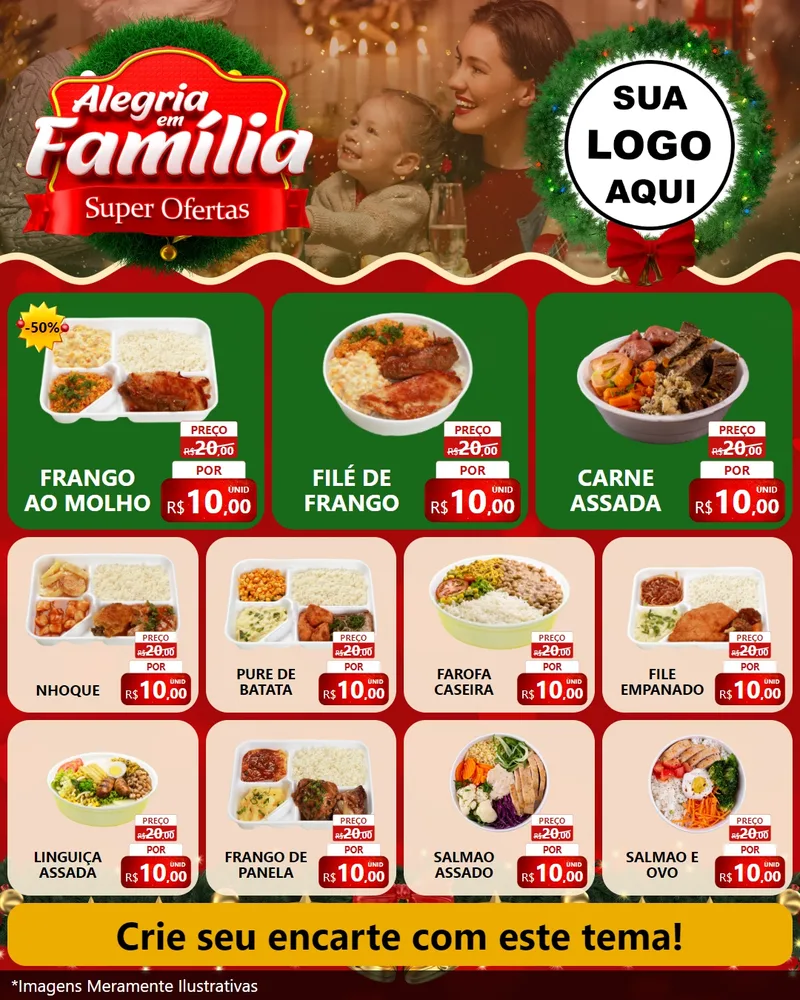 Modelo de Rede Social para Feed Instagram com o tema Alegria Em Família - Super Ofertas para Restaurante