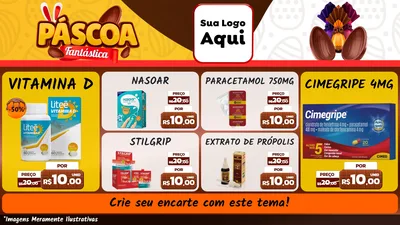 Modelo de TV para TV Horizontal com o tema Páscoa Fantástica para Farmácia