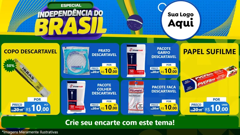 Modelo de TV para TV Horizontal com o tema Especial Independência do Brasil para Embalagens