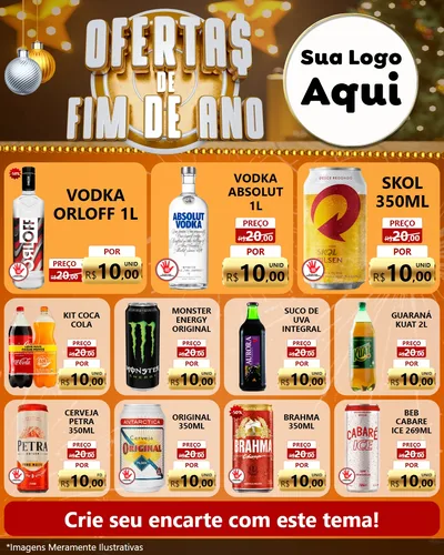 Modelo de Rede Social para Feed Instagram com o tema Ofertas de Fim de Ano para Distribuidora de bebidas