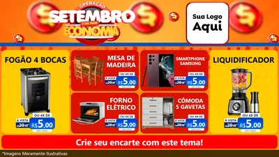 Modelo de TV para TV Horizontal com o tema Operação Setembro Com Muita Economia para Móveis e Eletro
