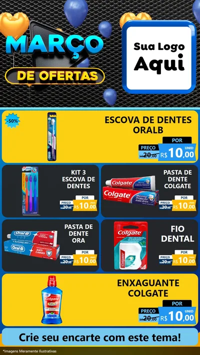 Modelo de TV para TV Vertical com o tema Março de Ofertas para Higiene Pessoal