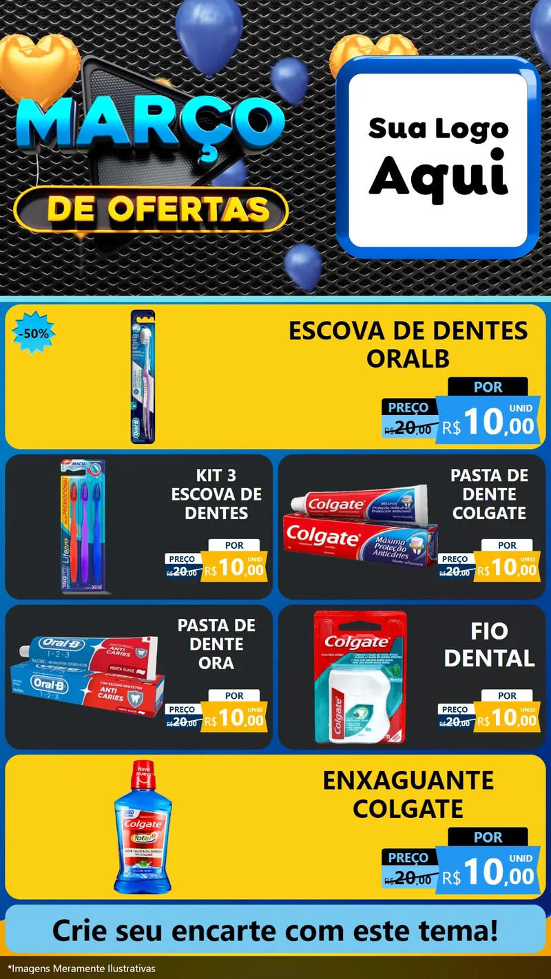 Modelo de TV para TV Vertical com o tema Março de Ofertas para Higiene Pessoal