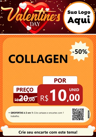 Modelo de Cartaz para Cartaz A4 Vertical com o tema Valentine's Day para Suplementos alimentares