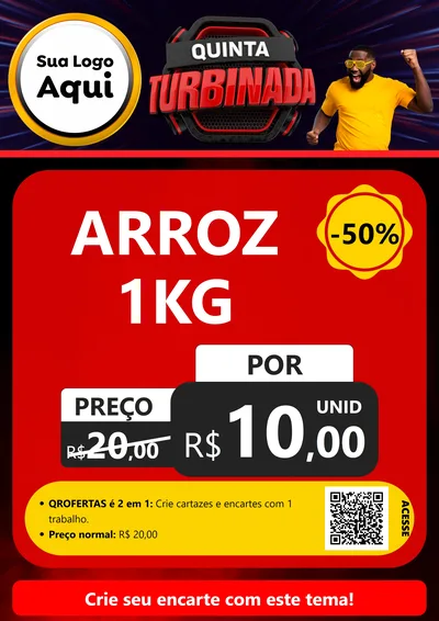 Modelo de Cartaz para Cartaz A4 Vertical com o tema Quinta Turbinada para Supermercado