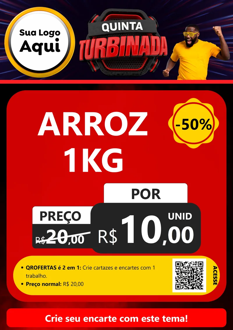 Modelo de Cartaz para Cartaz A4 Vertical com o tema Quinta Turbinada para Supermercado
