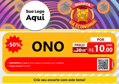 Modelo de Cartaz para Cartaz A4 Horizontal com o tema Quarta da Economia para Óticas