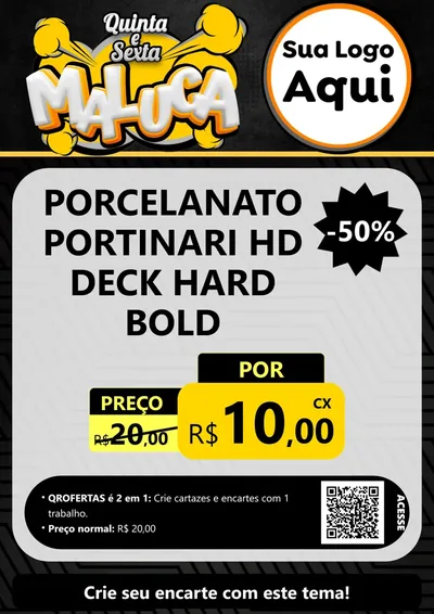 Modelo de Cartaz para Cartaz A4 Vertical com o tema Quinta e Sexta Maluca para Pisos e revestimentos