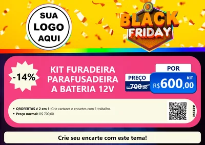 Modelo de Cartaz para Cartaz A4 Horizontal com o tema Black Friday para Maquinas e Ferramentas