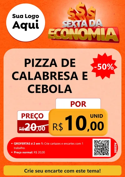Modelo de Cartaz para Cartaz A4 Vertical com o tema Sexta da Economia para Pizzaria