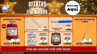 Modelo de TV para TV Horizontal com o tema Ofertas de Fim de Ano para Armarinho e Aviamentos