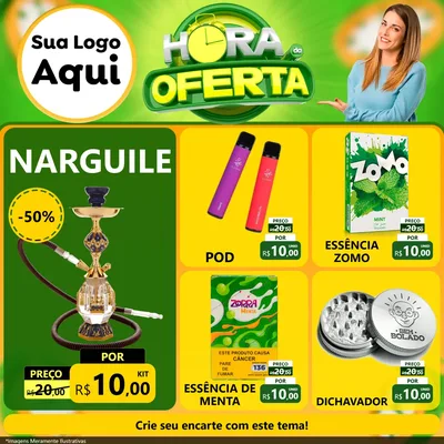 Modelo de Rede Social para Feed Facebook com o tema Hora da Oferta para Tabacaria