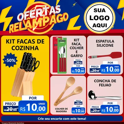 Modelo de Rede Social para Feed Facebook com o tema Ofertas Relâmpago para Utilidades Domésticas