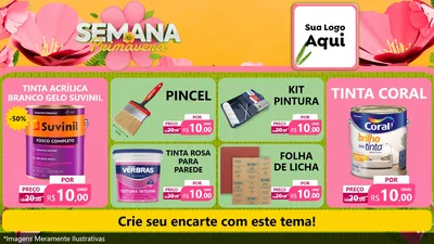 Modelo de TV para TV Horizontal com o tema Semana da Primavera para Tintas e Ferramentas