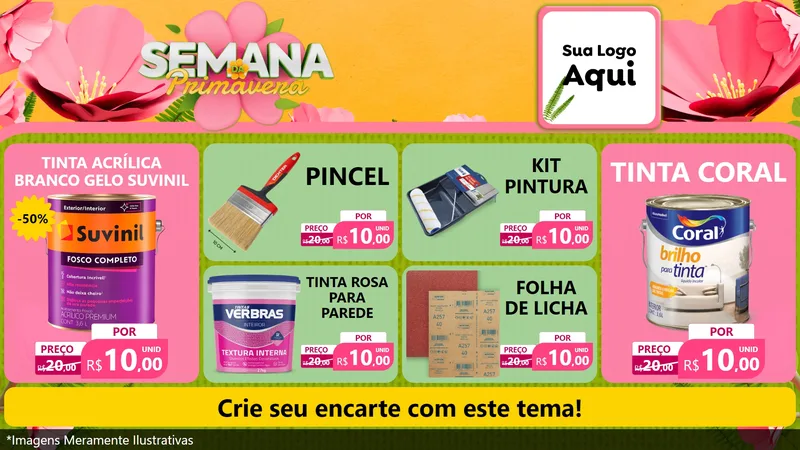 Modelo de TV para TV Horizontal com o tema Semana da Primavera para Tintas e Ferramentas