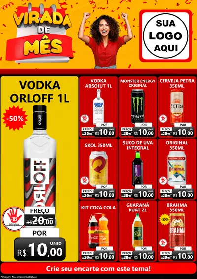 Modelo de Encarte para Encarte A4 Vertical com o tema Virada de Mês para Distribuidora de bebidas