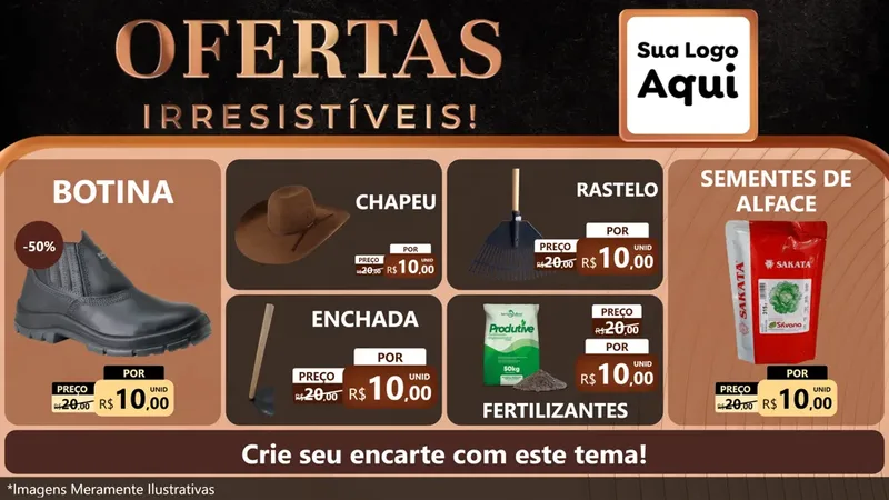 Modelo de TV para TV Horizontal com o tema Ofertas Irresistíveis! para Agropecuária
