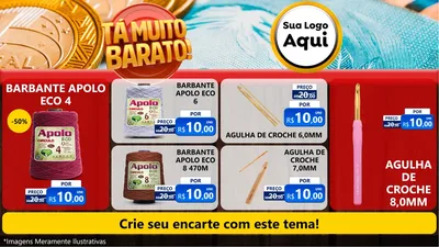 Modelo de TV para TV Horizontal com o tema Está Muito Barato para Armarinho e Aviamentos