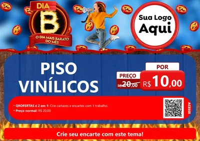 Modelo de Cartaz para Cartaz A4 Horizontal com o tema Dia B - O Dia Mais Barato Do Mês para Material para Construção