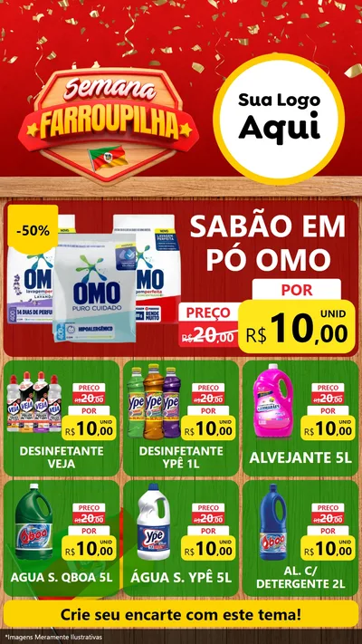Modelo de Rede Social para Stories com o tema Semana Farroupilha para Produtos de Limpeza