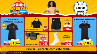 Modelo de TV para TV Horizontal com o tema Grandes Ofertas Para Economizar! para Roupas e acessórios