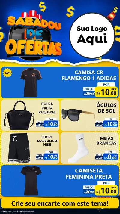 Modelo de TV para TV Vertical com o tema Sabadou de Ofertas para Roupas e acessórios