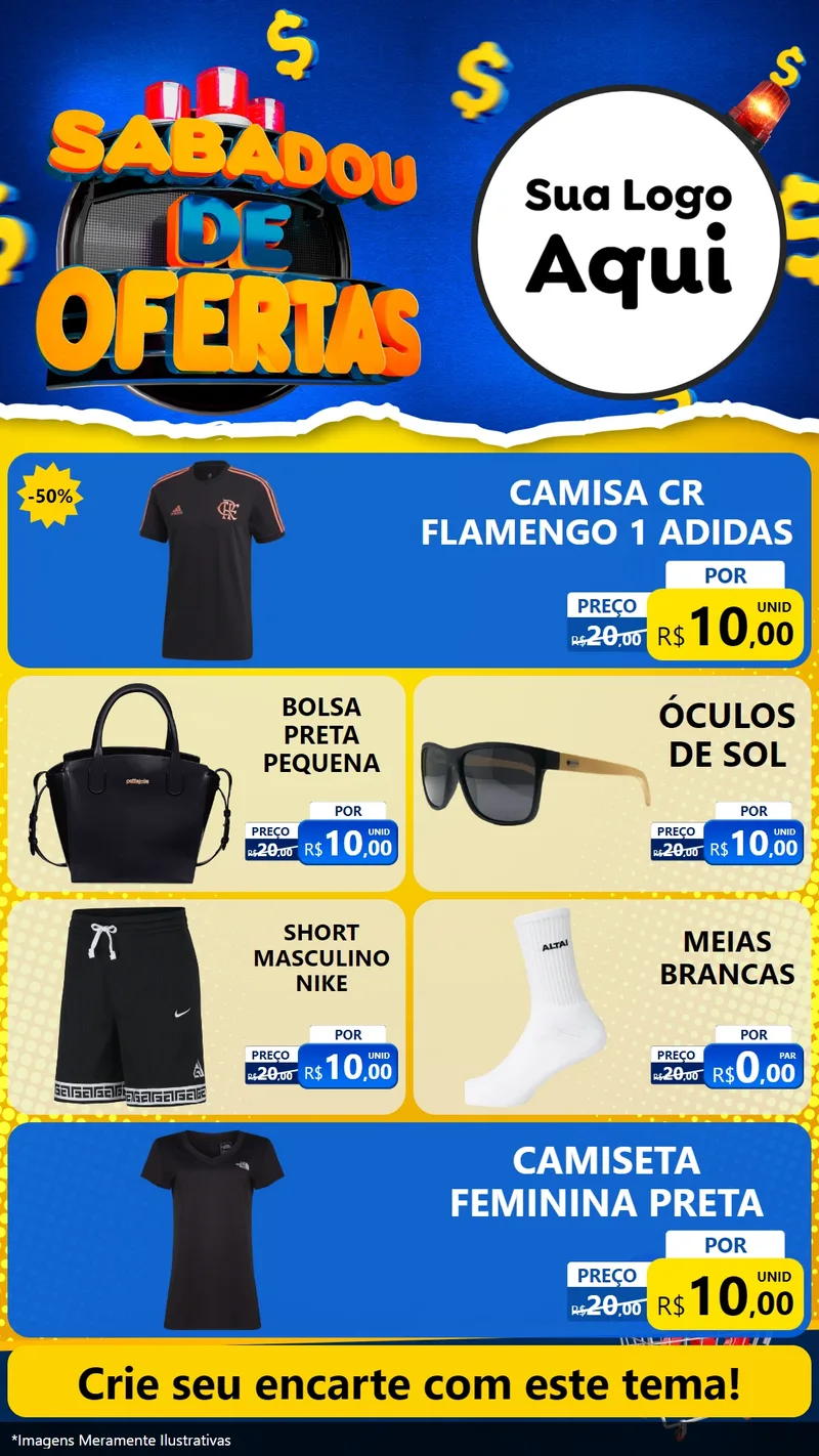 Modelo de TV para TV Vertical com o tema Sabadou de Ofertas para Roupas e acessórios