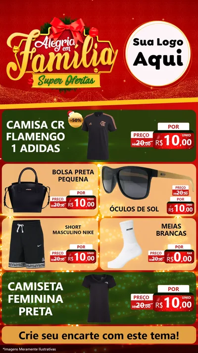Modelo de TV para TV Vertical com o tema Alegria em Família Super Ofertas - Natal para Roupas e acessórios