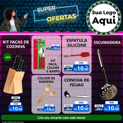 Modelo de Rede Social para Feed Facebook com o tema Super Ofertas para Utilidades Domésticas