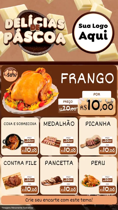 Modelo de Rede Social para Stories com o tema Delícias de Páscoa para Assados
