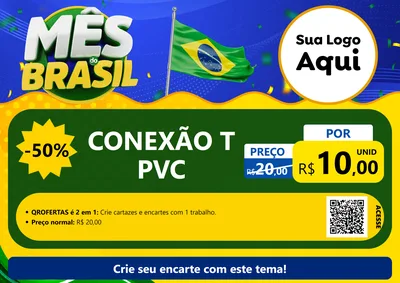 Modelo de Cartaz para Cartaz A4 Horizontal com o tema Mês do Brasil para Tubos e conexões