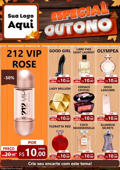 Modelo de Encarte para Encarte A4 Vertical com o tema Especial Outono para Perfumes
