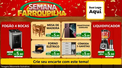 Modelo de TV para TV Horizontal com o tema Semana Farroupilha para Móveis e Eletro