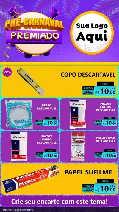 Modelo de TV para TV Vertical com o tema Pré-Carnaval Premiado para Embalagens