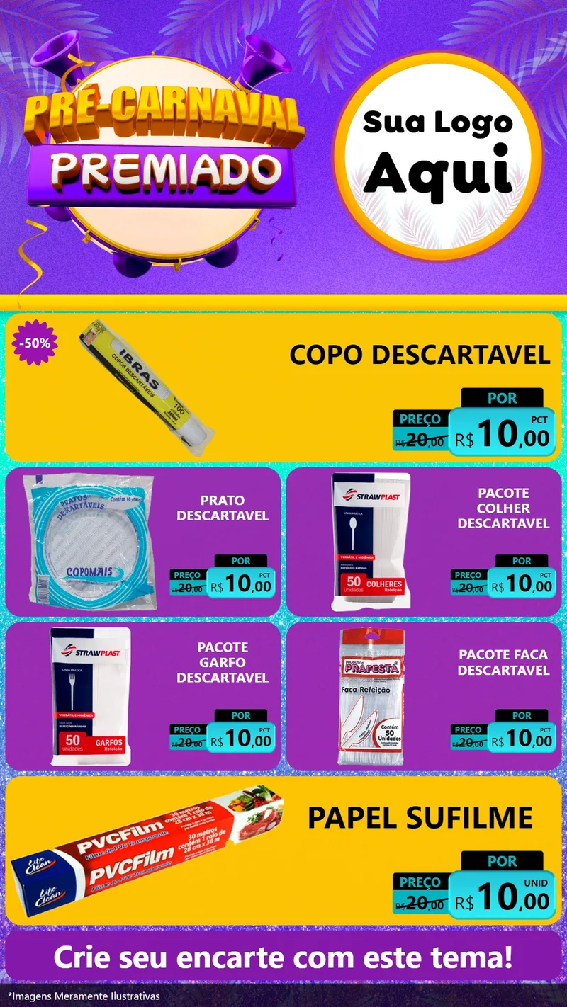 Modelo de TV para TV Vertical com o tema Pré-Carnaval Premiado para Embalagens
