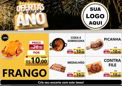 Modelo de Encarte para Encarte A4 Horizontal com o tema Ofertas de Fim de Ano para Assados
