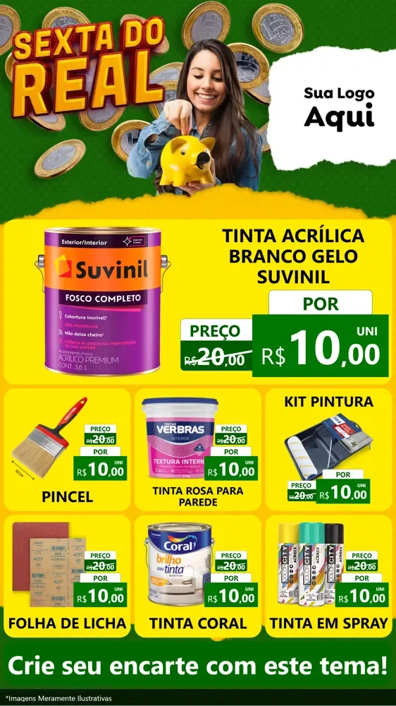 Modelo de Rede Social para Stories com o tema Sexta do Real para Tintas e Ferramentas