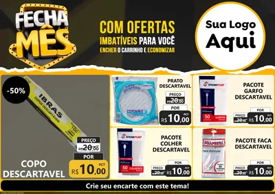 Modelo de Encarte para Encarte A4 Horizontal com o tema Fecha Mês para Embalagens