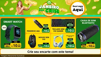 Modelo de TV para TV Horizontal com o tema Janeiro Sem Crise para Informática