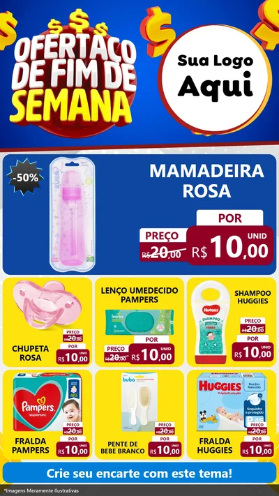 Modelo de Rede Social para Stories com o tema Ofertaço de Fim de Semana para Bebês