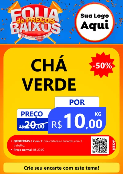 Modelo de Cartaz para Cartaz A4 Vertical com o tema Folia de Preços Baixos para Produtos Naturais