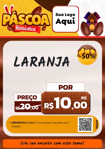 Modelo de Cartaz para Cartaz A4 Vertical com o tema Páscoa Fantástica para Hortifrúti