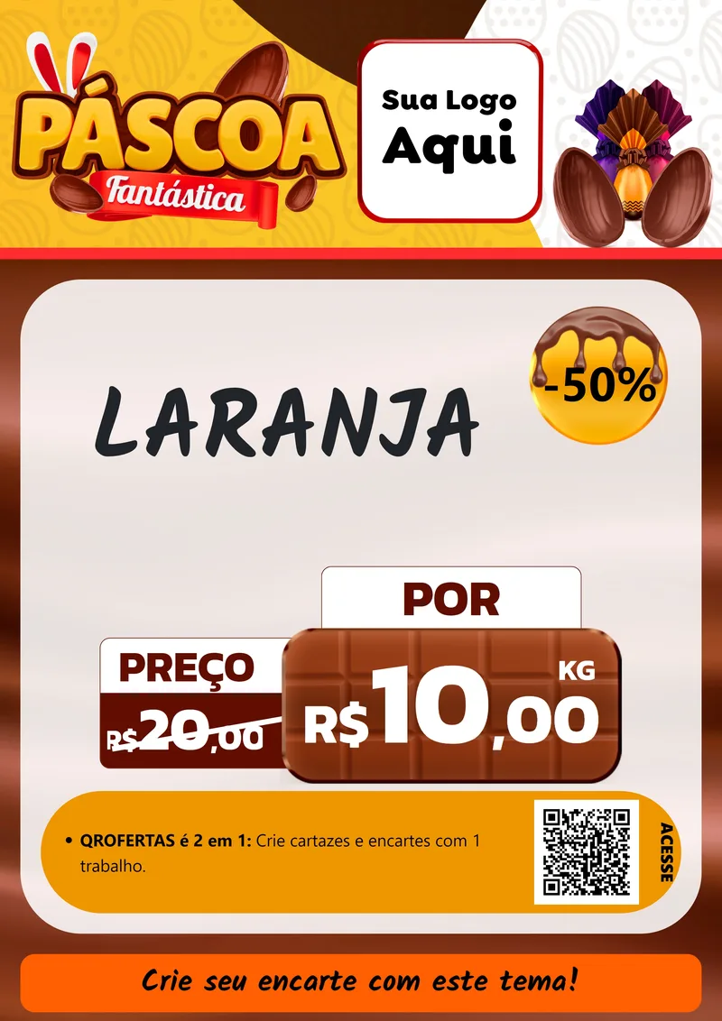 Modelo de Cartaz para Cartaz A4 Vertical com o tema Páscoa Fantástica para Hortifrúti