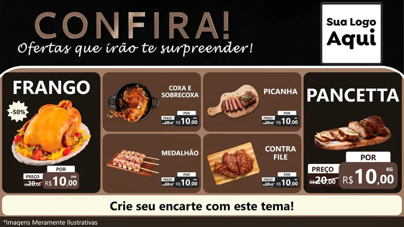Modelo de TV para TV Horizontal com o tema Confira! Ofertas que irão te surpreender! para Assados