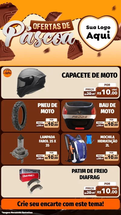Modelo de TV para TV Vertical com o tema Ofertas de Páscoa para Moto peças