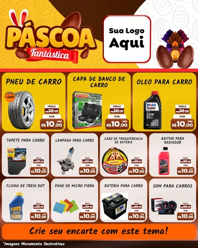 Modelo de Rede Social para Feed Instagram com o tema Páscoa Fantástica para Auto peças