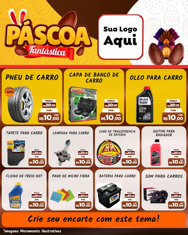Modelo de Rede Social para Feed Instagram com o tema Páscoa Fantástica para Auto peças